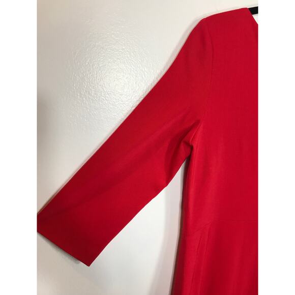 New Escada Sport 38 Cardinal Red Dress Stretch Wool Designer Cocktail Party - Picture 8 of 12